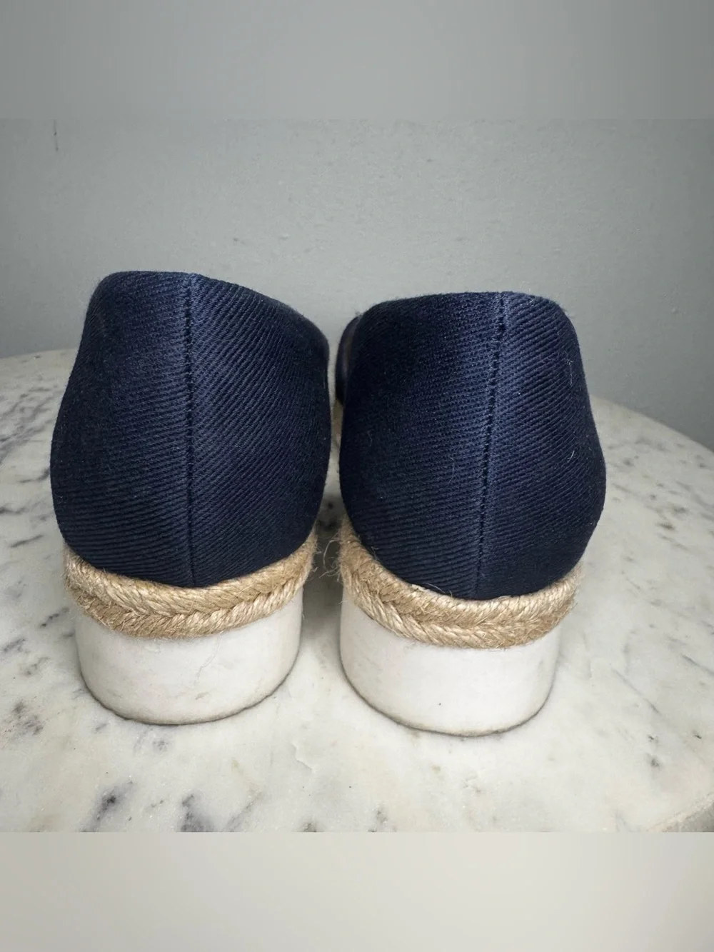 Life Stride Soft System Espadrilles Size 8M Fabric Upper Navy Blue comfort shoes